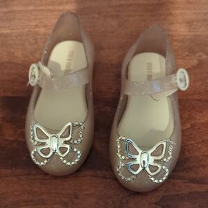 Mini Melissa Kids' Glitter Tan Shoes